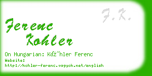 ferenc kohler business card